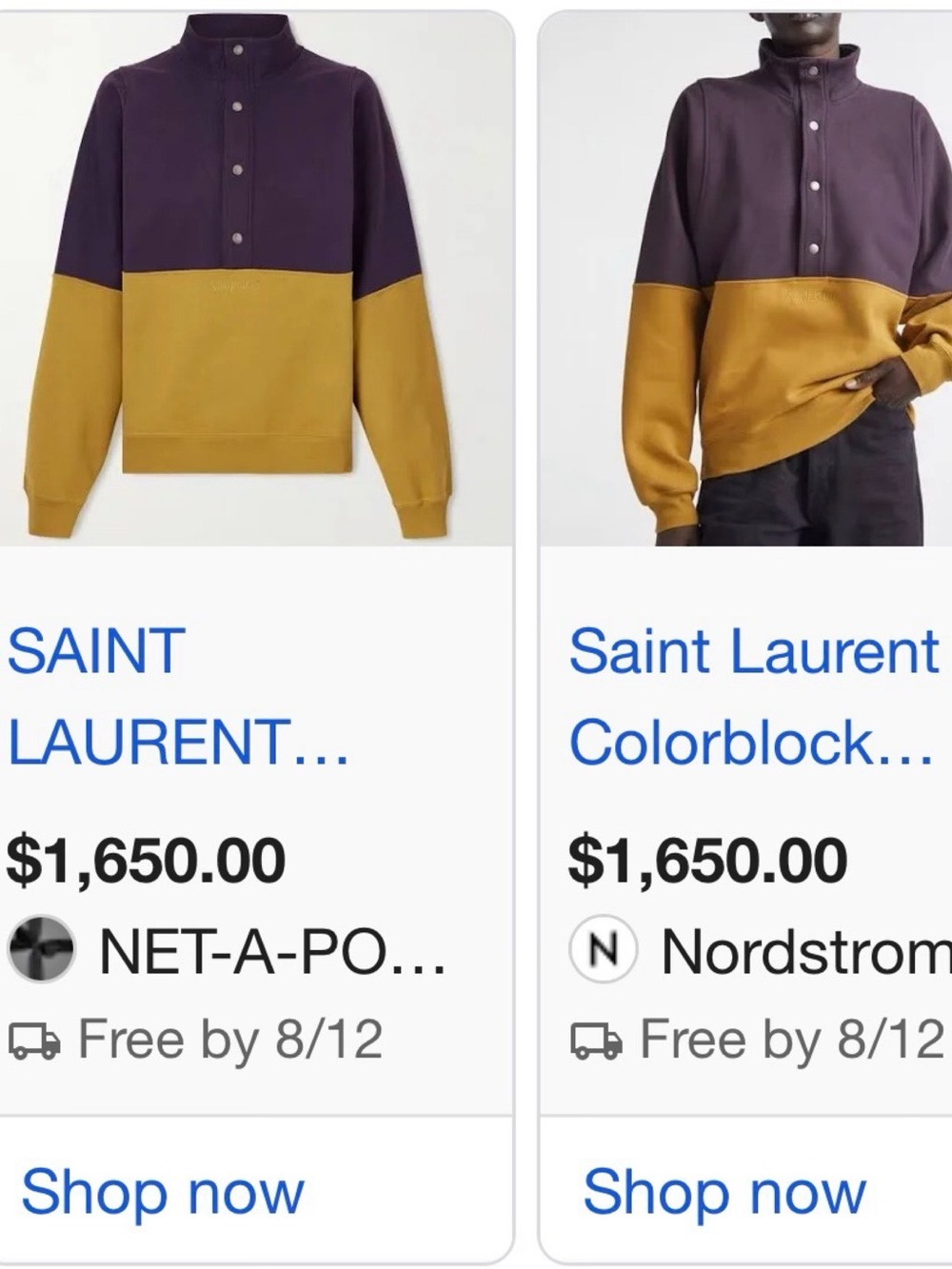 Saint Laurent 💯 Bicolor Funnel Neck Pullover Track Jacket Maroon Mustard XS 0 2 - Picture 16 of 16
